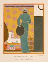 "L'Embarras du Choix - Costume tailleur de Paul Poiret," plate VI from Gazette du Bon Ton, Volume 1, No. 3