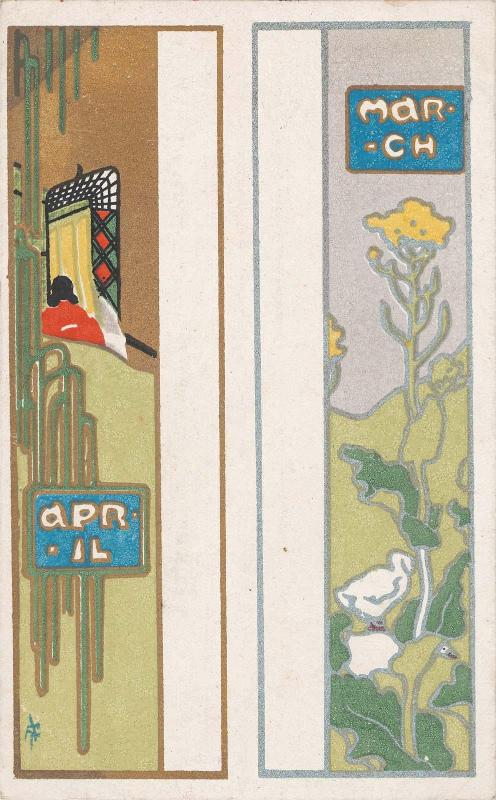 March and April from the series Guidebook to the Four Seasons (Shiki no shiori)