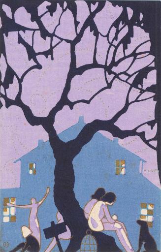 Children Seated beneath a Tree from the series Blue Birds (Aoi tori)