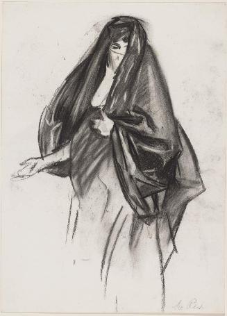 Double-sided Drawing : a. (Recto) Sketch of a Turkish woman b. (Verso) Veiled Women