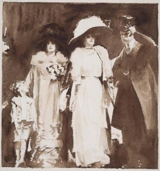 Sketch of Two Women, a Man and a Child