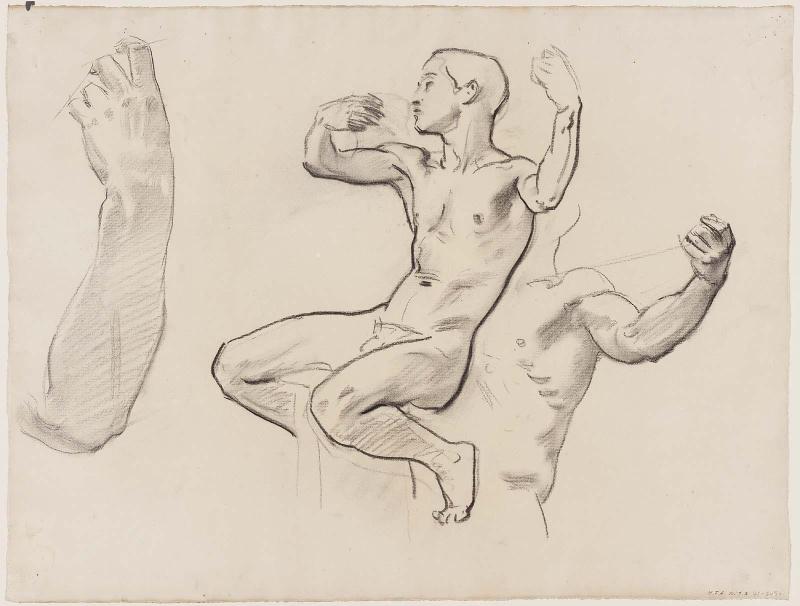 Sketch for Arion and Dolphins - Arion - (MFA Rotunda)