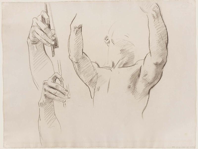 Sketch for Arion and Dolphins - Arion - (MFA Rotunda)