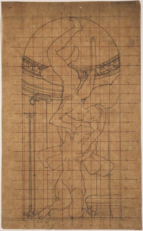 Sketch for Eros and Psyche - (MFA Rotunda)