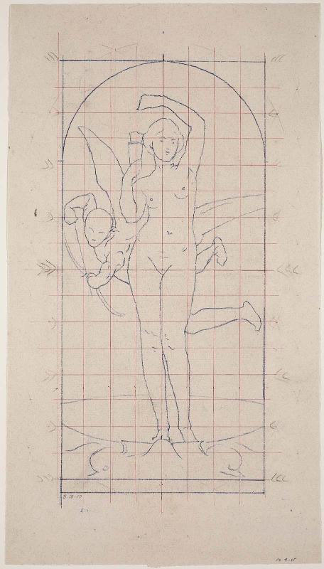 Sketch for Aphrodite and Eros - (MFA Rotunda)