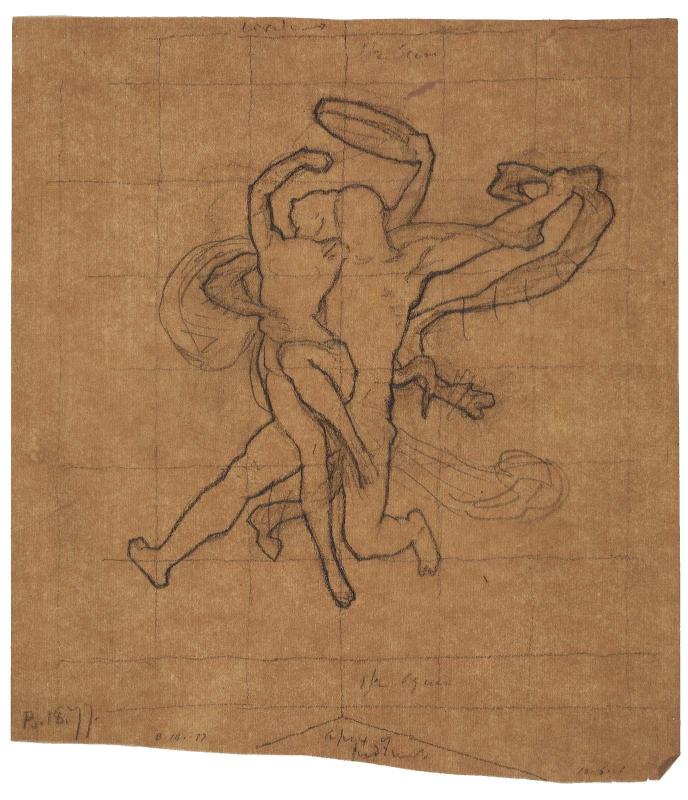 Sketch for Satyr and Maenad - Outline Study - (MFA Rotunda)