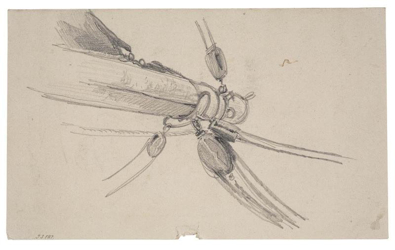 Recto (a): Sketch of tackle on spar; Verso (b): Sketch of men on ship's deck