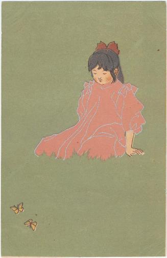 Young Girl Sitting on the Grass