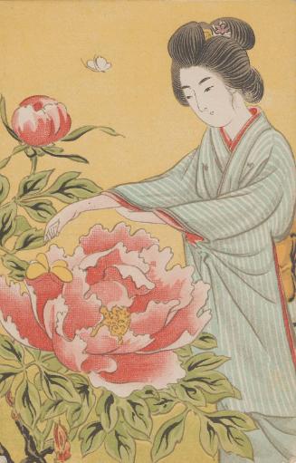 Woman with Peonies