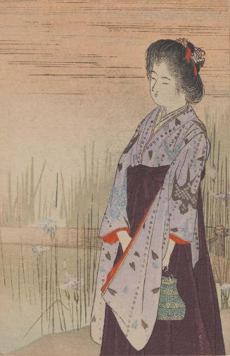 Young Woman by an Iris Pond