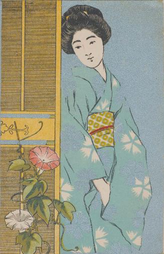 Woman with Morning Glories