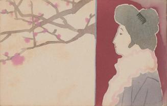Woman Looking at Cherry Blossoms (from an unidentified series)