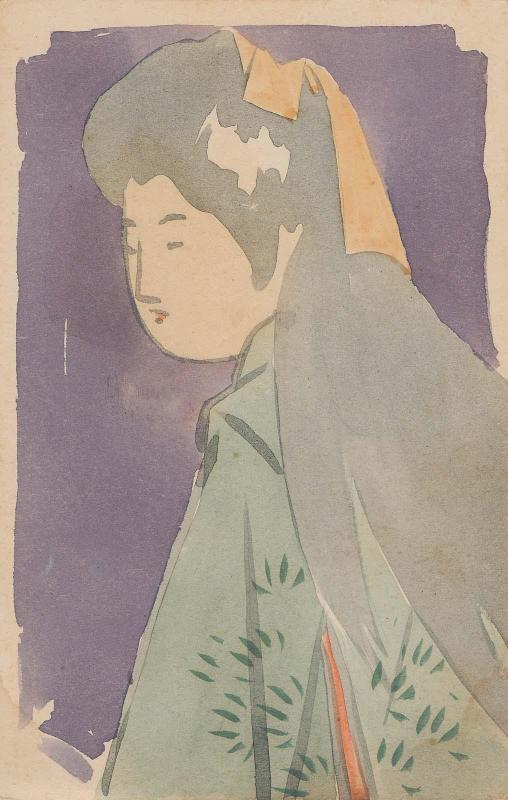 Female Student on a Purple Background (from an unidentified series)