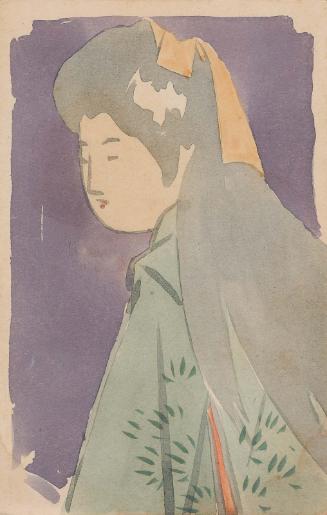 Female Student on a Purple Background (from an unidentified series)