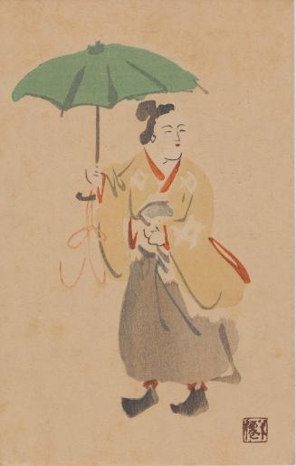 Wisteria Maiden from an unidentified Otsu-e series