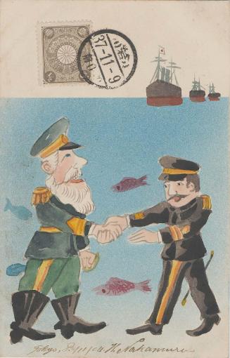 Japanese and Russian Generals Shaking Hands