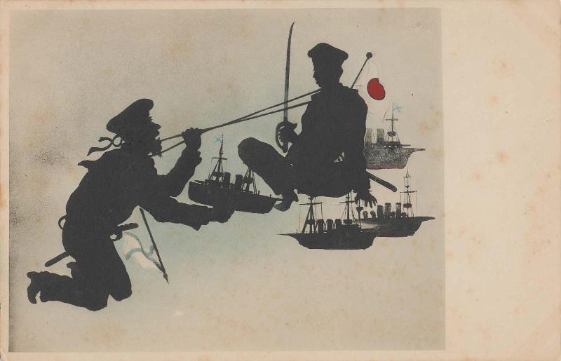 Tug-of-War between Japanese and Russian Soldiers