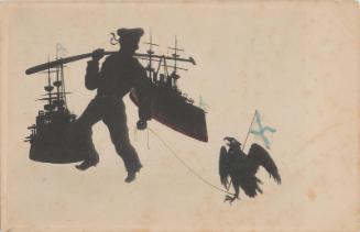 Russian Soldier and Eagle with Russian Flag