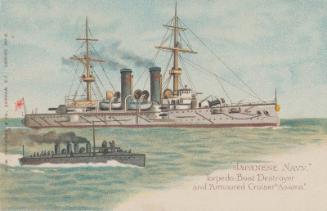Japanese Navy:Torpedo- Boat Destroyer and Amoured Cruiser Asama from the series 357D