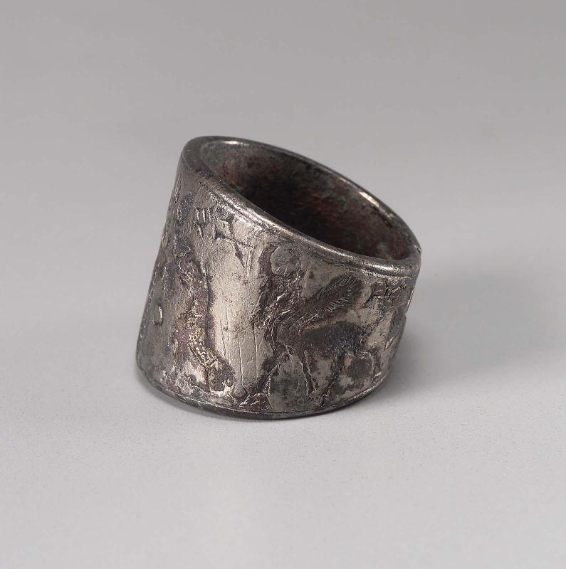 Decorated silver ring