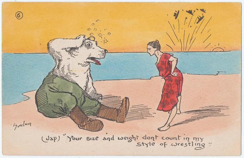 (Jap) "Your Size and Weight don't Count in my Style of Wrestling" (from an unidentified series)