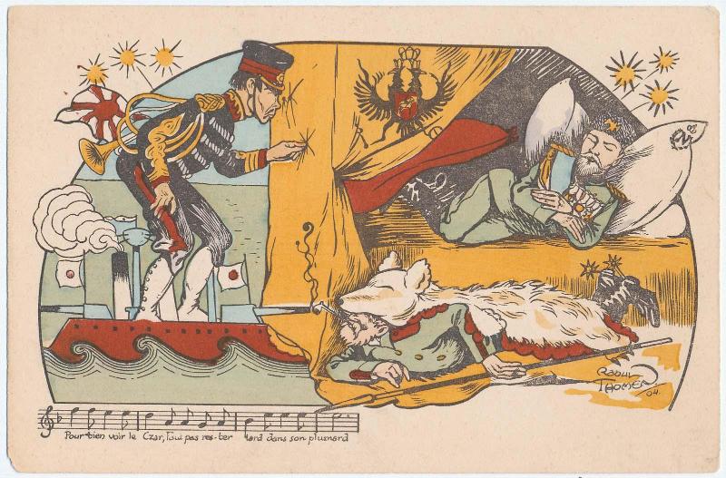 Japanese Soldier Peeping at the Sleeping Russian Czar