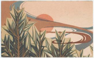 Rising Sun and Pine Trees