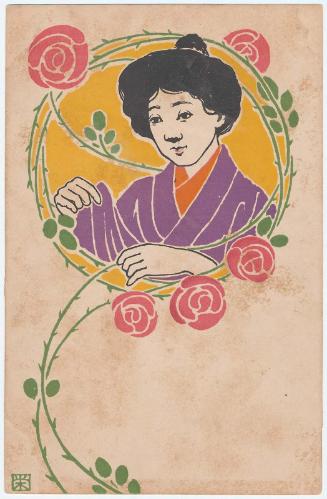Woman in a Rose Roundel