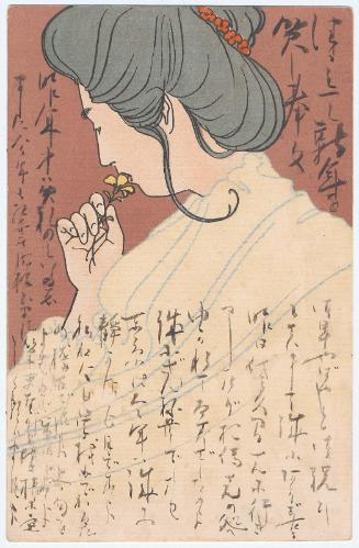Woman With a Sprig of Flowers