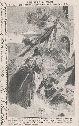 Bombardment of Vladivostok by the Japanese, 6th March, No.15 (from an unidentified series) of Russo-Japanese War