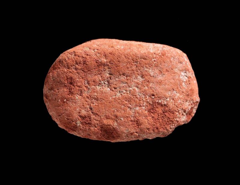 Oval cake of red color