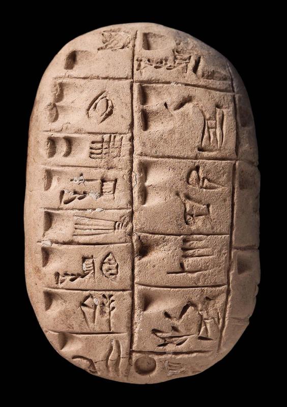 Tablet with pictographs