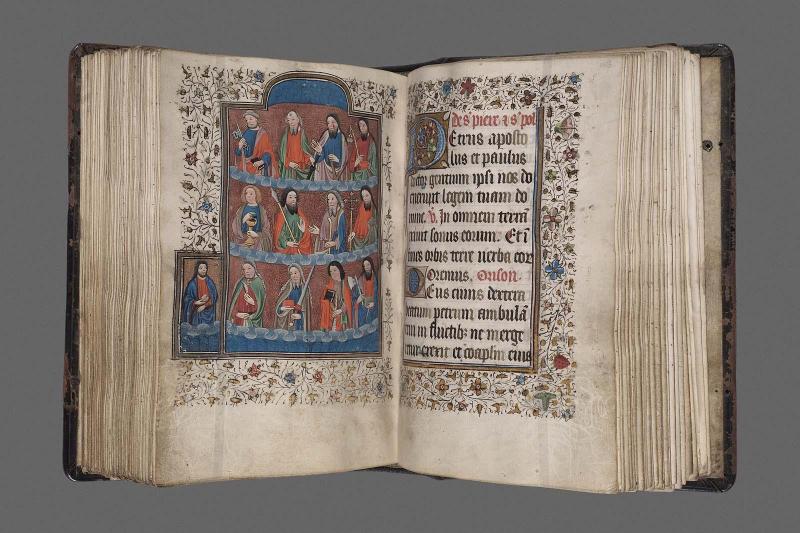 Folios 146v-147r, Christ and the Apostles