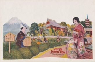 Advertisement for Japan Tea with Image of Women Picking Tea Leaves