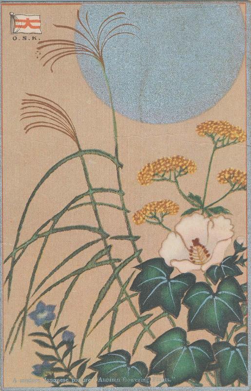 OSK Line:  A Modern Japanese Picture "Flowering Autumn Plants"