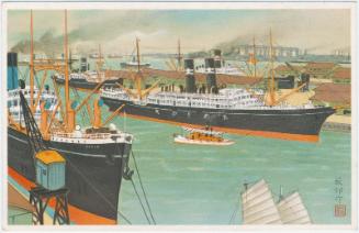 America Maru and Another Ship at Dock