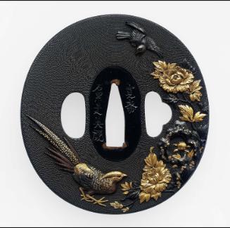 Tsuba with design of birds and flowers