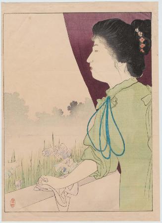 Welcome (Kangei), frontispiece illustration from the literary magazine Bungei kurabu, vol. 10, no. 10