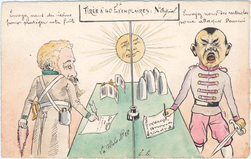 Russian and Japanese Generals Writing Letters to Their Home Countries, No.26 from the series La Fleche