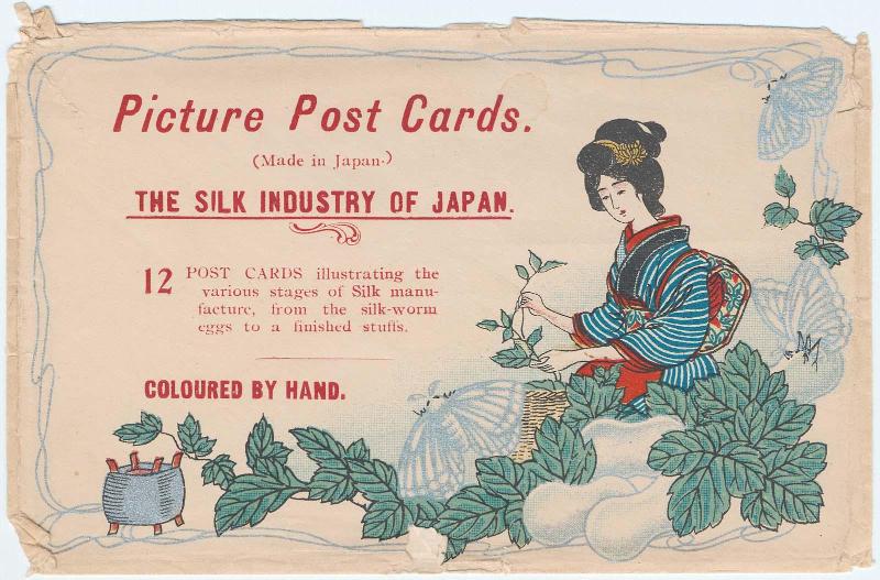Envelope for the series Silk Industry of Japan, 12 Post Cards