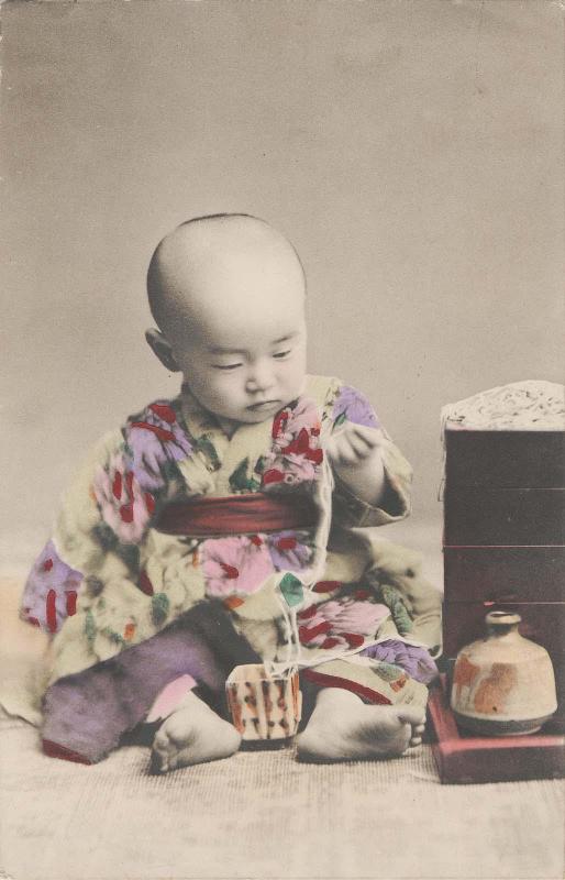 Baby Playing with Soba Noodles