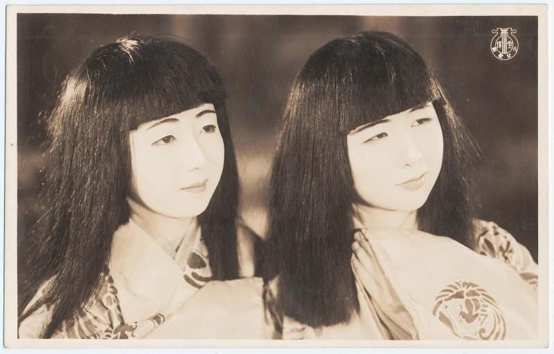 Two Actresses as Little Girls (from an unidentified series) of Takarazuka Women's Theater