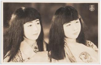 Two Actresses as Little Girls (from an unidentified series) of Takarazuka Women's Theater