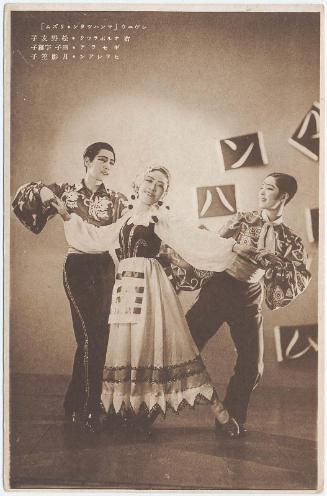 Matsuno Tomoko, Tago Urako, and Tsukigkage Shoko from the Play Manhattan Rhythm (from an unidentified series) of the Takarazuka Young Women's Theater