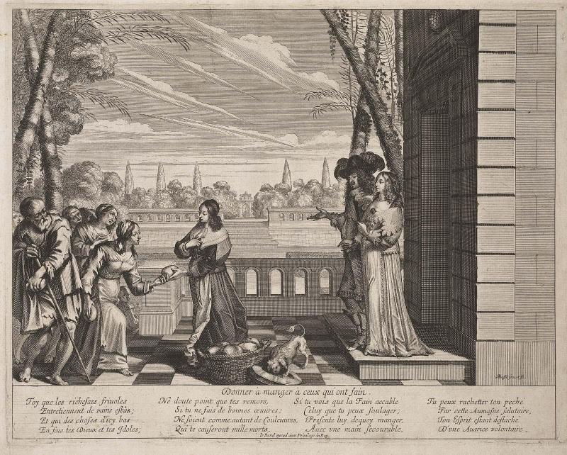 A Woman Giving Bread to the Poor (Les Oeuvres de miséricorde, Plate 1)