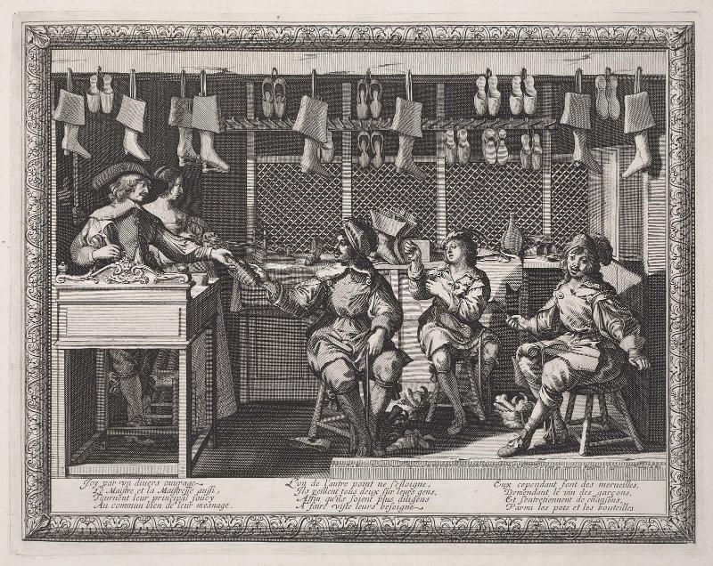 The Bootmaker's Shop (The Trades, Plate 5)