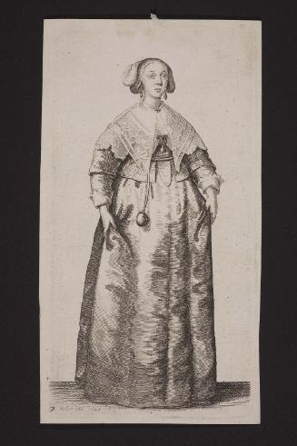 Ornatus Muliebris Anglicanus or the Severall Habits of English Women, from the Nobilitie to the Country Woman, as they are in these times 
(set of 26 plates), plate 9