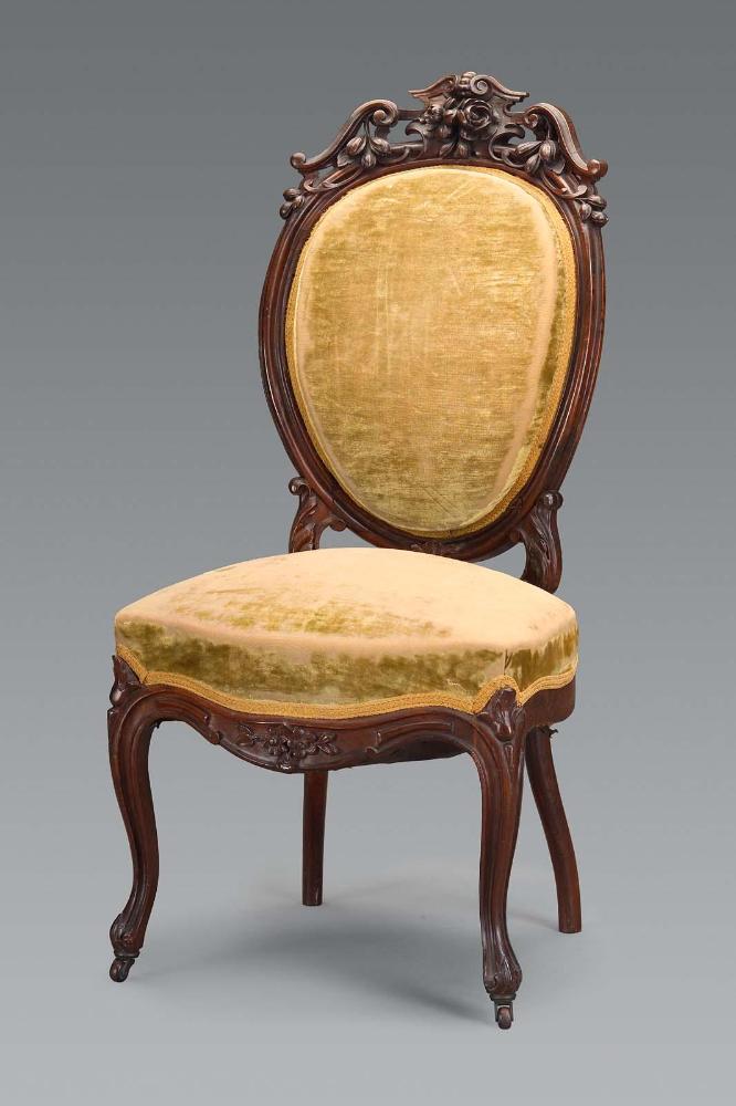 Side chair, one of four side chairs from a Rococo revival parlor set