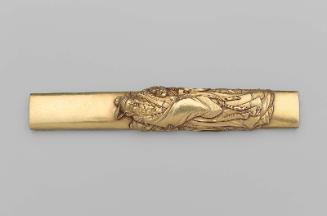 Kozuka with design of Li Bai supported by two attendants