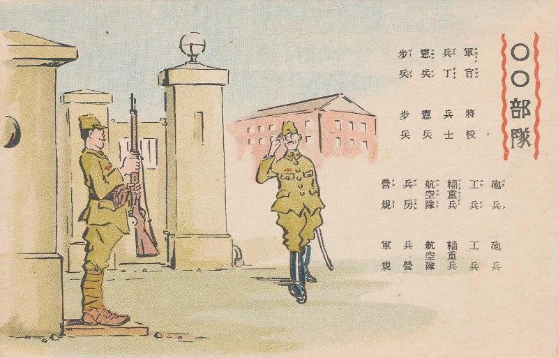 Army Units (... bugun), from the series Learn Chinese through Cartoons (Shinago hayawakari manga shû)